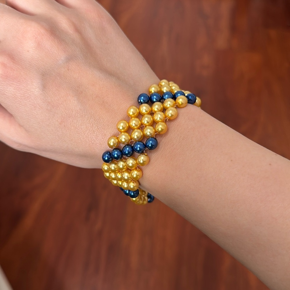 Handmade beaded bracelet. Elegant. Fits beautifully on wrist. Perfect gift.